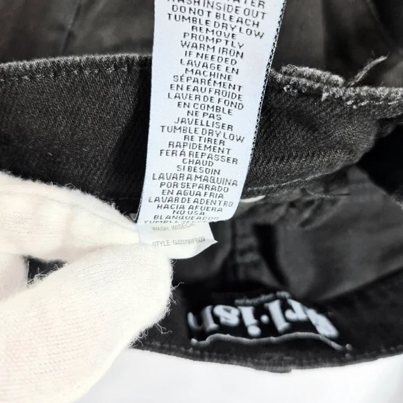 GIRL.ISH Distressed High Rise Raw Hem Flare Black Jean Size 5/27 L.A. Designer - Picture 10 of 11